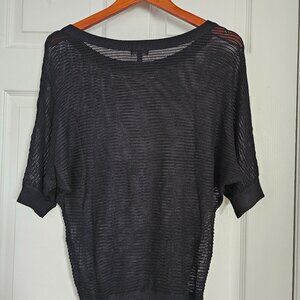 Express sweater, dolman open-knit , Black